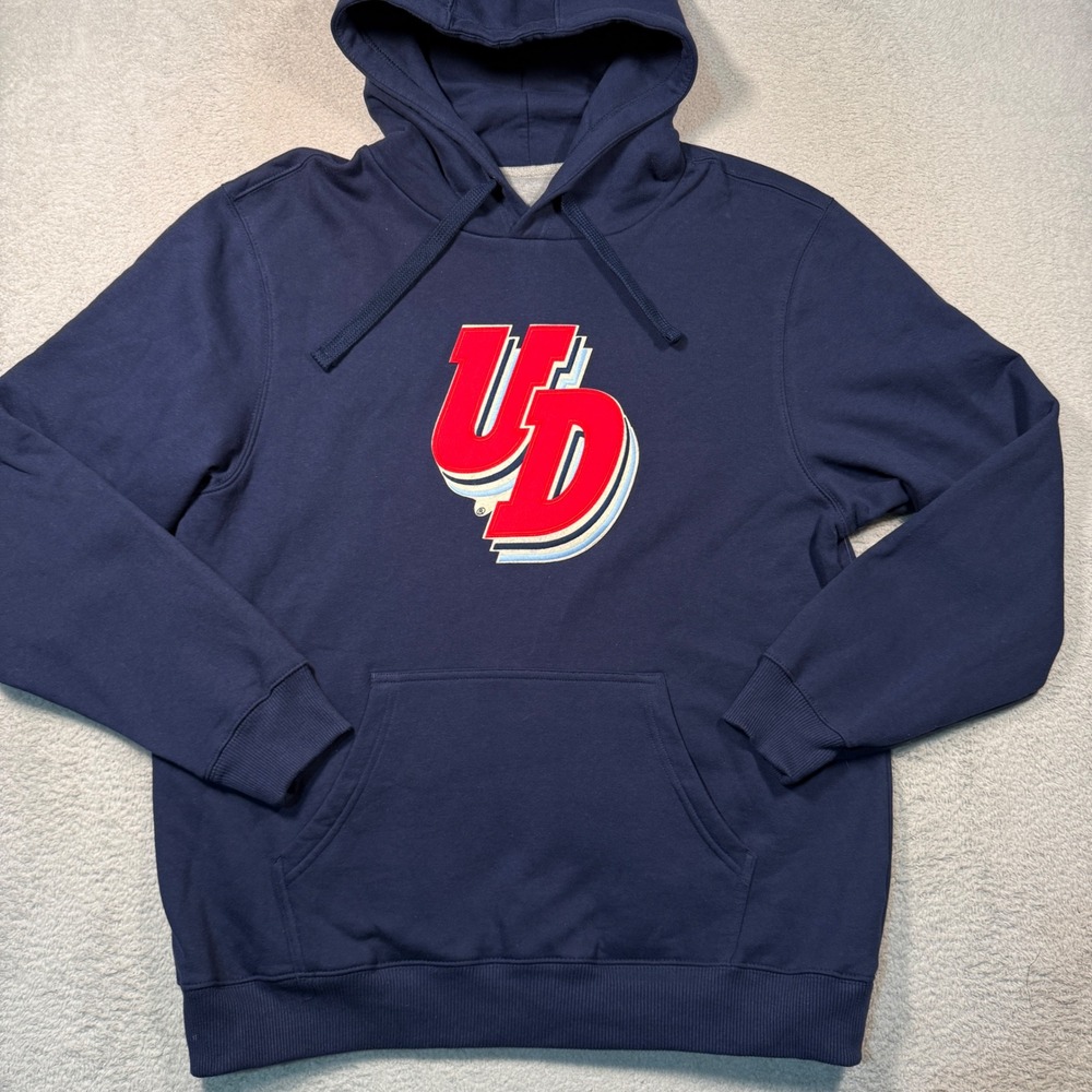 University of Dayton UD Stitched Patch Hoodie Men Large Navy NWT Flyers